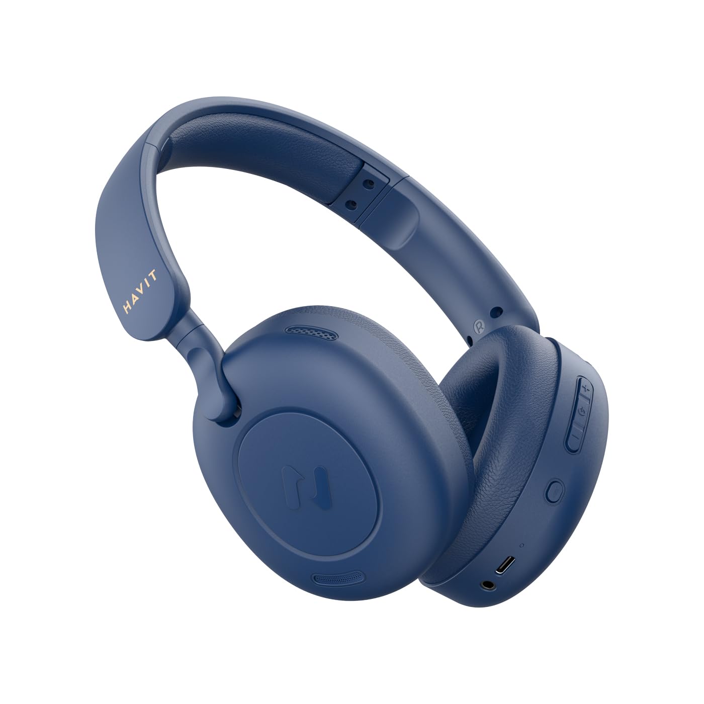havit H655BT Hybrid Active Noise Cancelling Headphones for Airplane Travel, Wireless Over Ear Bluetooth Headphones, 76H Playtime, Hi-Res Audio, Super Bass via App, 5 Mic for Noise Cancelling
