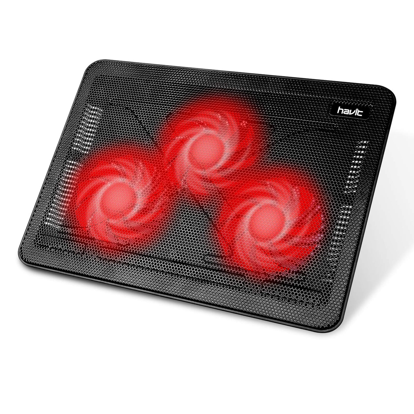 Havit HV-F2056 15.6-17 Inch Laptop Cooler Cooling Pad - Slim Portable USB Powered (3 Fans) (Blue)