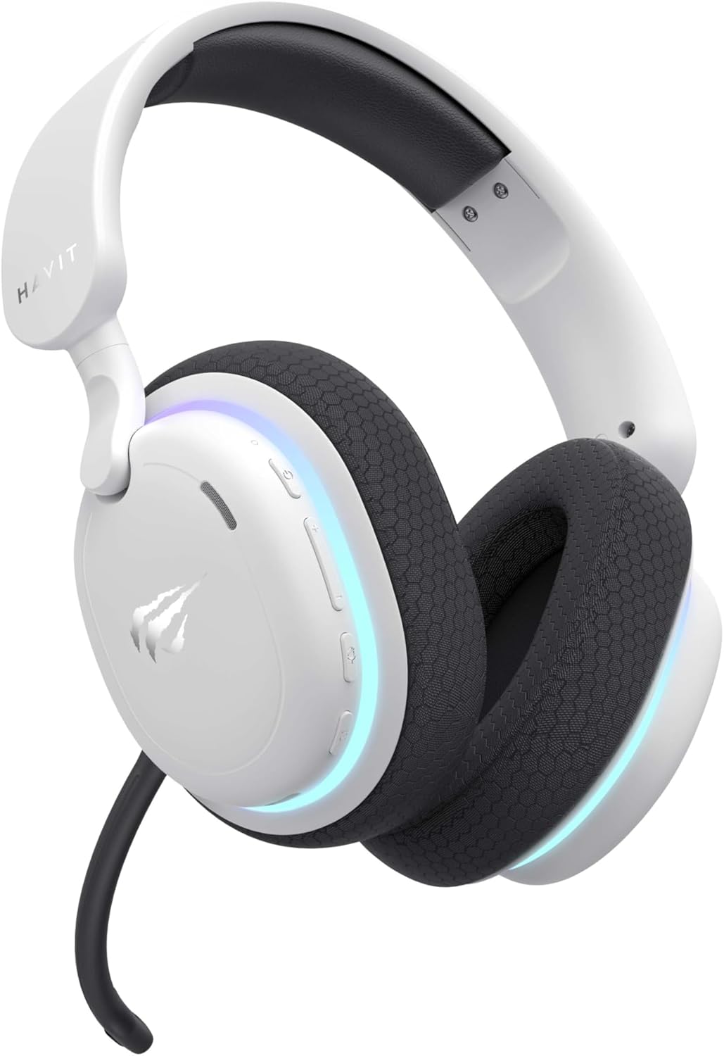 havit Fuxi-H7 Wireless Gaming Headset, 2.4GHz USB Wireless Gaming Headsets for PS5, PS4, PC, Bluetooth Over-Ear Headphones with Mic, 7.1 Surround Sound, 40+H Battery, RGB Light